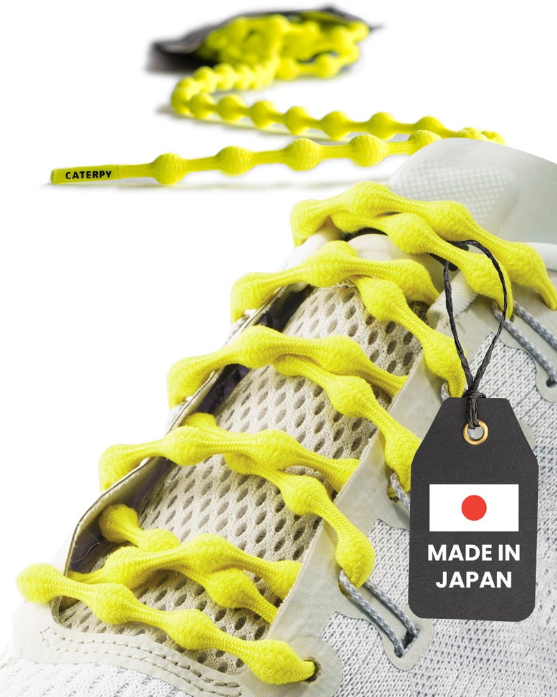 Caterpy RUN - Ultimate No Tie Shoelaces for Adults & Kids - Versatile & Easy-to-Use Shoe Laces - Electric Yellow, Standard, Single Pack - Image 1
